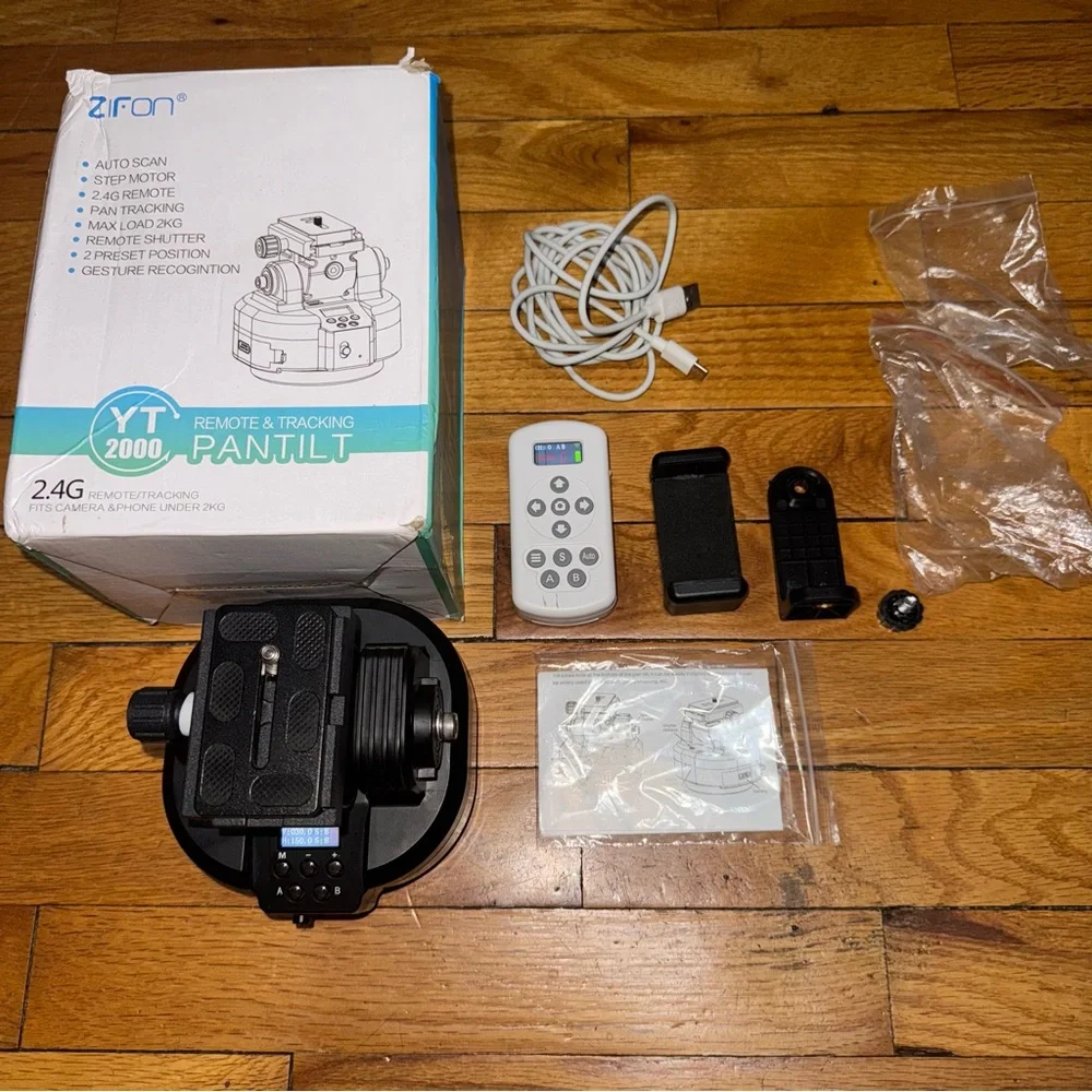 ZTFON YT-2000 Auto Motorized Rotate Panoramic Head, Remote Control, Camera/Phone